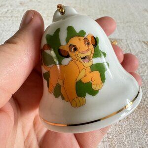 Lion King Simba Cub Grolier Collectibles Disney Porcelain Christmas Bell